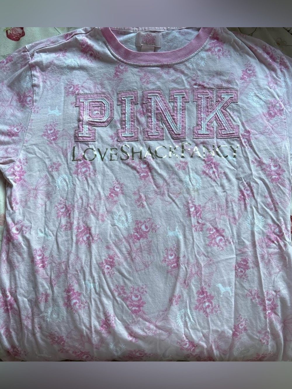 VS Pink x Loveshackfancy floral t shirt